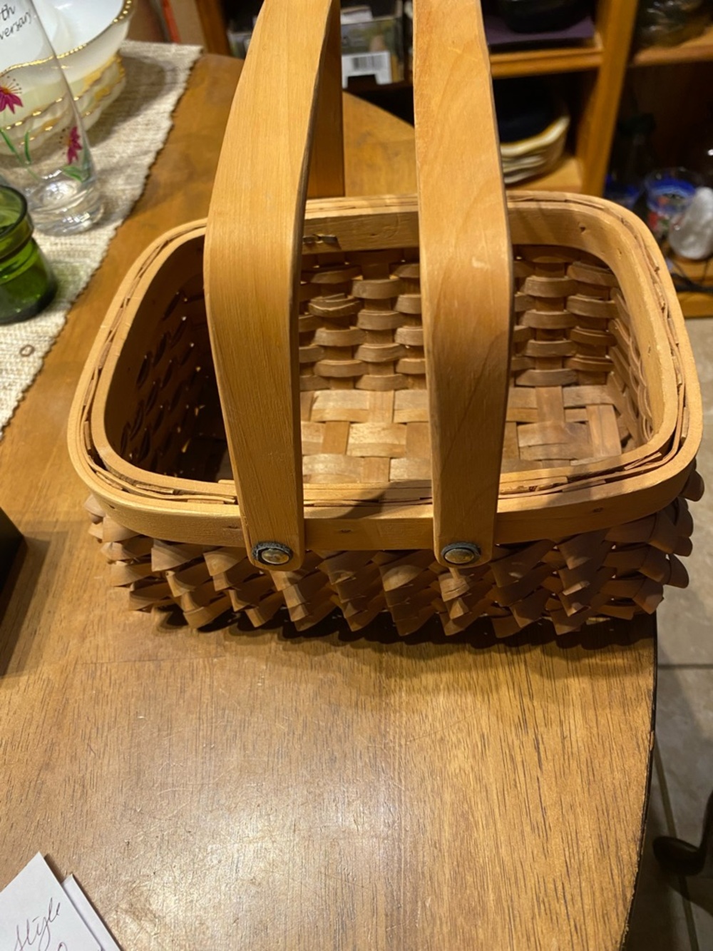 Wicker Penobscot style basket. Curly Q orPorcupine weave. Good condition